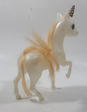 White Unicorn with Gold Horn 6 1/2" Tall Plastic Toy Figure