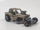 2009 Hot Wheels Custom '42 Jeep CJ-2A Beige Tan Khaki Die Cast Toy Car Vehicle