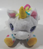 Sunny Days Entertainment White Spotted Rainbow Unicorn 6" Long Plush Stuffed Character