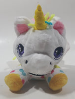 Sunny Days Entertainment White Spotted Rainbow Unicorn 6" Long Plush Stuffed Character