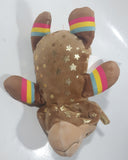 2021 Basic Fun Cutetitos Carnival Itos Brown Rainbow Striped Monkey with Gold Stars 8" Long Plush Stuffed Character