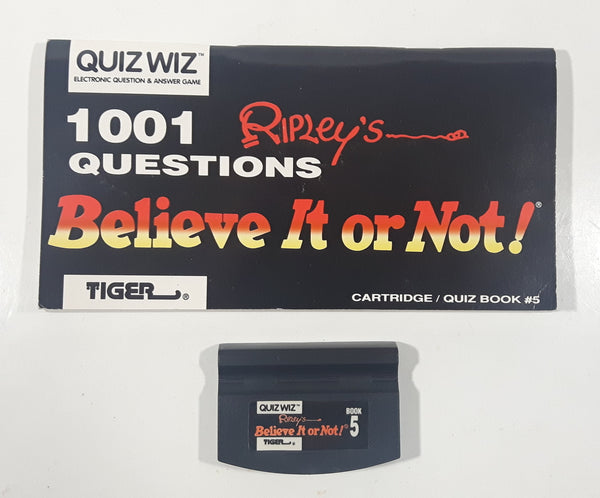 1993 Tiger Electronics Quiz Wiz #5 1001 Questions Ripley's Believe It Or Not! Cartridge and Quiz Book