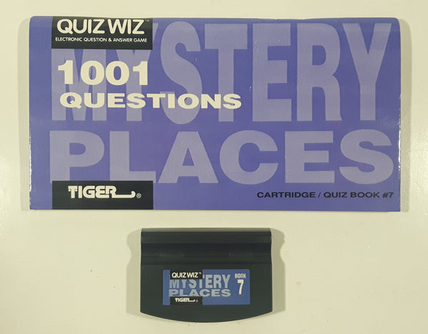 1993 Tiger Electronics Quiz Wiz #7 1001 Questions Mystery Places Cartridge and Quiz Book