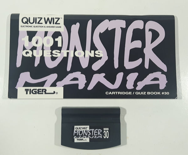 1994 Tiger Electronics Quiz Wiz #30 1001 Questions Monster Mania Cartridge and Quiz Book