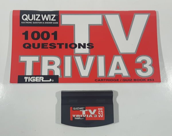 1996 Tiger Electronics Quiz Wiz #53 1001 Questions TV Trivia 3 Cartridge and Quiz Book