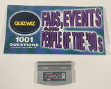 1997 Tiger Electronics Quiz Wiz #60 1001 Questions Fads, Events and People Of The '90s Cartridge and Quiz Book