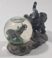 Elephant and Baby Elephant Snow Globe 4" Wide Resin Wildlife Ornament