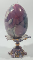 Egg on Pedestal 5 3/4" Tall Ceramic Ornament Signed