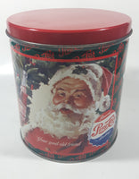 1994 Pepsi Cola Santa Claus Your Good Old Friend Seasons Greetings Christmas Holidays " Tall Tin Metal Container