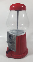 Vintage Style Embossed Leaf Pattern Red Metal Glass Globe 9" Tall Gumball Machine Candy Dispenser