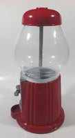 Vintage Style Embossed Leaf Pattern Red Metal Glass Globe 9" Tall Gumball Machine Candy Dispenser