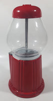 Vintage Style Embossed Leaf Pattern Red Metal Glass Globe 9" Tall Gumball Machine Candy Dispenser