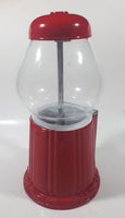 Vintage Style Embossed Leaf Pattern Red Metal Glass Globe 9" Tall Gumball Machine Candy Dispenser