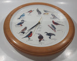 National Audubon Society 13 1/4" Faux Wood Wall Clock with Hourly Bird Sounds