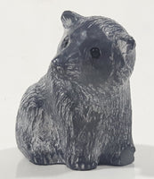 A Wolf Original Baby Bear Cub Sitting 2 1/2" Tall Carved Soapstone Wildlife Sculpture Chipped Paw