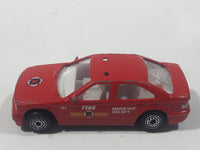 Unknown Brand #121 Fire Dept Rescue Unit Red Sedan Die Cast Toy Car Vehicle