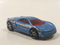 2010 Hot Wheels Police Pursuit Cadillac Cien Concept Interceptor Blue Die Cast Toy Car Law Enforcement Vehicle