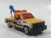 2002 Matchbox Service Station GMC Wrecker Tow Truck Rapid Rescue Yellow Die Cast Toy Car Vehicle