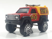 Vintage 1984 Buddy L Fire Dept Truck Red Pressed Steel and Plastic Die Cast Toy Car Vehicle
