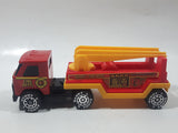 Vintage 1980 Buddy L Fire Dept Semi Ladder Truck Red Pressed Steel and Plastic Die Cast Toy Car Vehicle