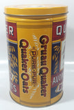 1992 The Quaker Oats Company Quaker Tolled White Oats Replica 1896 Label 8" Tall Tin Metal Canister