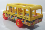 Vintage 1965 Fisher Price Toys School Bus Yellow 12 1/2" Long Plastic and Wood Toy Car Vehicle East Aurora N.Y.