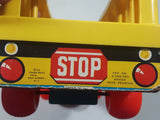 Vintage 1965 Fisher Price Toys School Bus Yellow 12 1/2" Long Plastic and Wood Toy Car Vehicle East Aurora N.Y.