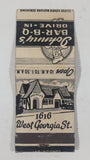 Antique Strike Rite Johnny"s Bar-B-Q Drive-In 1616 West Georgia St. Vancouver Canada Match Book Pack Cover