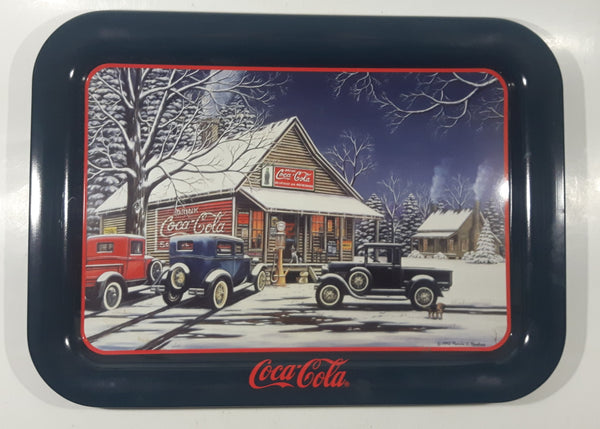 1995 Coca Cola "The Gathering Place" Pamela C. Renfroe Country Store Dark Blue Metal Beverage Serving Tray