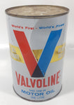 Vintage Valvoline Heavy Duty SAE 10W-30 Motor Oil One Litre Metal Can FULL
