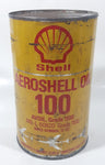 Vintage Shell Aeroshell 100 Avoil Aviation Motor Oil One Quart Metal Can FULL