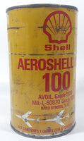 Vintage Shell Aeroshell 100 Avoil Aviation Motor Oil One Quart Metal Can FULL