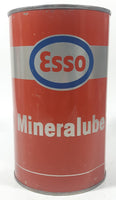Vintage ESSO Mineralube 20-20W Motor Oil One Quart Orange Metal Can FULL