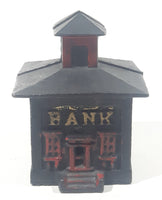 Vintage Bank Building Cast Iron Coin Bank with Cupola Dome Top