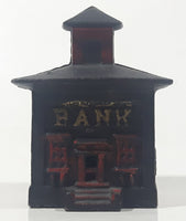 Vintage Bank Building Cast Iron Coin Bank with Cupola Dome Top