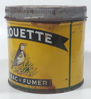 Antique B. Houde & Grothe Limited Quebec Montreal Alouette Smoking Tobacco Song Bird Yellow Green Tin Metal Can