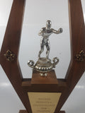 Vintage 1966 Trophee Pepsi-Cola Golden Gloves Champion 20" Tall Silver Look Metal and Wood Boxing Trophy