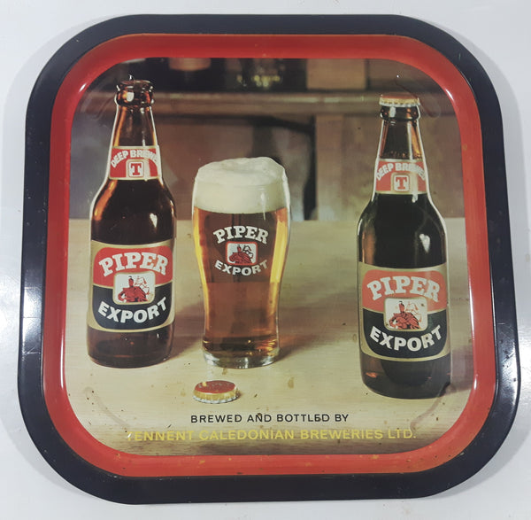 Vintage Piper Export Brewed And Bottled By Tennent Caledonian Breweries Ltd Metal Beer Beverage Serving Tray
