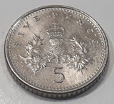 1999 UK Great Britain Five Pence 5 Queen Elizabeth II D.G. Reg F.D Metal Coin