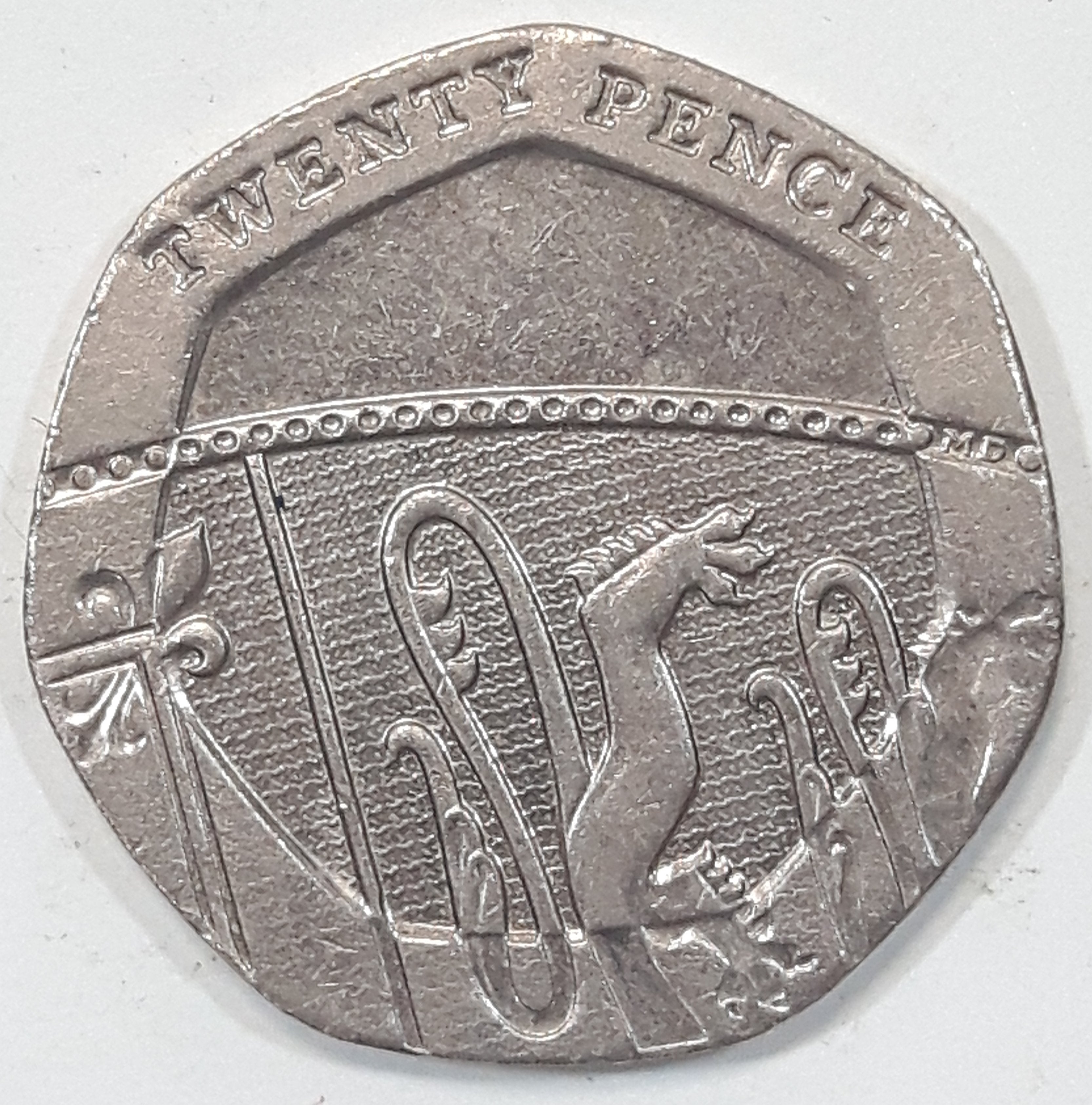 2011 UK 20 Twenty Pence Elizabeth II D. G. Reg. F. D. Metal