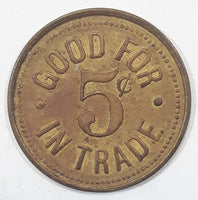 Rare Antique Bartelmey Bros. Good For 5 Cents In Trade Token Metal Coin