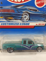1998 Hot Wheels First Editions Customized C3500 Metallic Aqua Die Cast Toy Car Vehicle New in Package