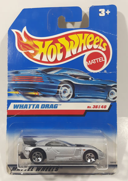 1998 Hot Wheels First Editions Whatta Drag Callaway C7 Silver Die Cast Toy Car Vehicle New in Package ERROR Card (Wrong Card)
