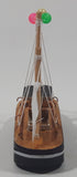 Fishing Trawler Sail Boat Small Wooden Boat Model 2 3/4" Long