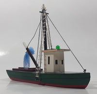 Fishing Trawler Sail Boat Detailed Red And Green Wooden Boat Model 7" Long