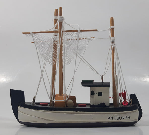Fishing Trawler Sail Boat Small Wooden Boat Model 2 3/4 Long