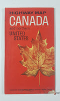Vintage 1964 Highway Map of Canada and Northern United States Road Map