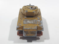 Vintage 1974 Lesney Matchbox Bale Kings K101 WWII US Sherman Tank Gold Die Cast Toy Car Vehicle