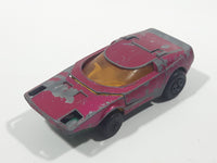 Vintage 1973 Lesney Matchbox Rolamatics No. 39 Clipper Magenta Dark Pink Die Cast Toy Car Vehicle