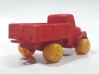 Vintage 1970s Viking Plastic Sweden Red Toy Truck with Yellow Wheels